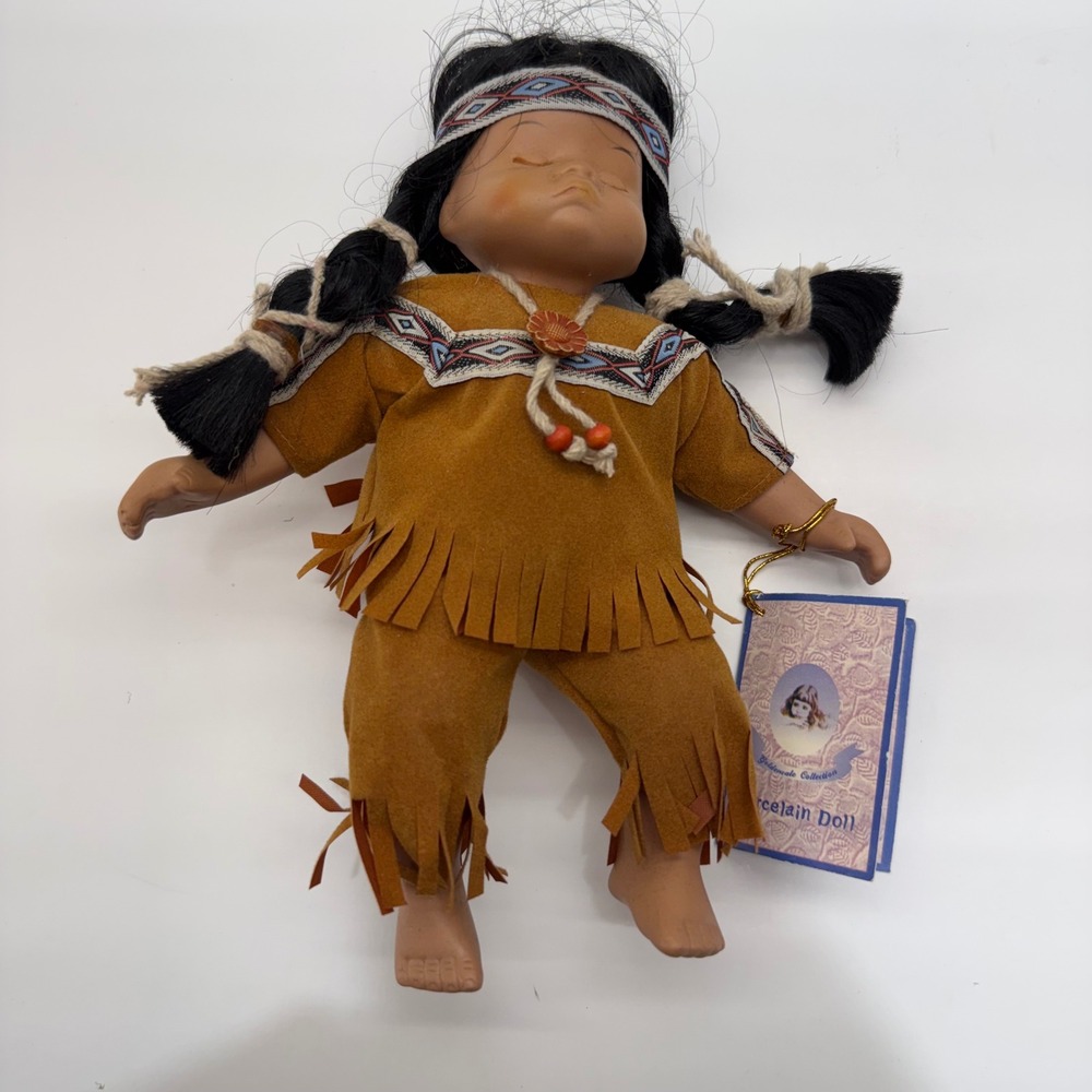 Goldenvale Collection Mavis Porcelain Doll Limited Edition 8.5" Fringed Outfit